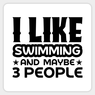 I like swimming and maybe 3 people Sticker